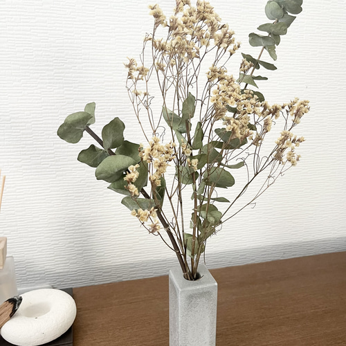 セメントフラワーベース 長方形 インテリア雑貨 一輪挿し・花瓶