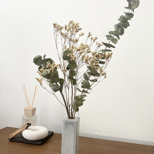 セメントフラワーベース 長方形 インテリア雑貨 一輪挿し・花瓶・花器