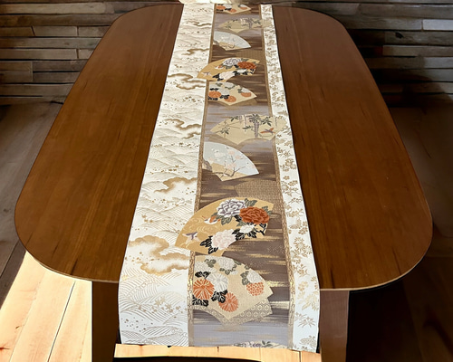 A280お正月高級‼️豪華刺繍‼️袋帯正絹テーブルランナー2m4cm