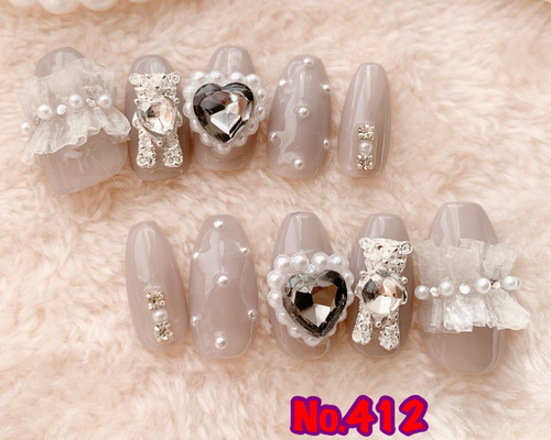 きらりネイルチップ 現品】☆kirari-nail☆ No.412 ネイルチップ（つけ爪） kirari