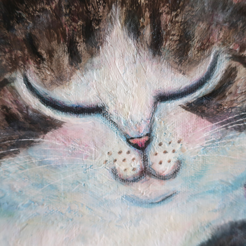 原画「仲良しさくらねこのいる桜咲く丘」 F10号 #絵画 #ねこ 原画「仲良しさくらねこのいる桜咲く丘」 F10号 #絵画 #ねこ