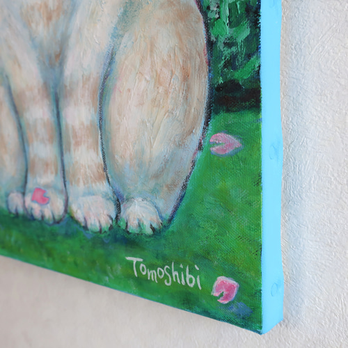 原画「仲良しさくらねこのいる桜咲く丘」 F10号 #絵画 #ねこ