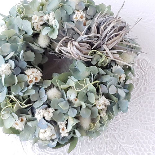 ドライフラワーリース＊ハンドメイド＊紫陽花あじさいリース＊フラワーリース⑫ 6ad496827362b5fa15d15b1d708fed