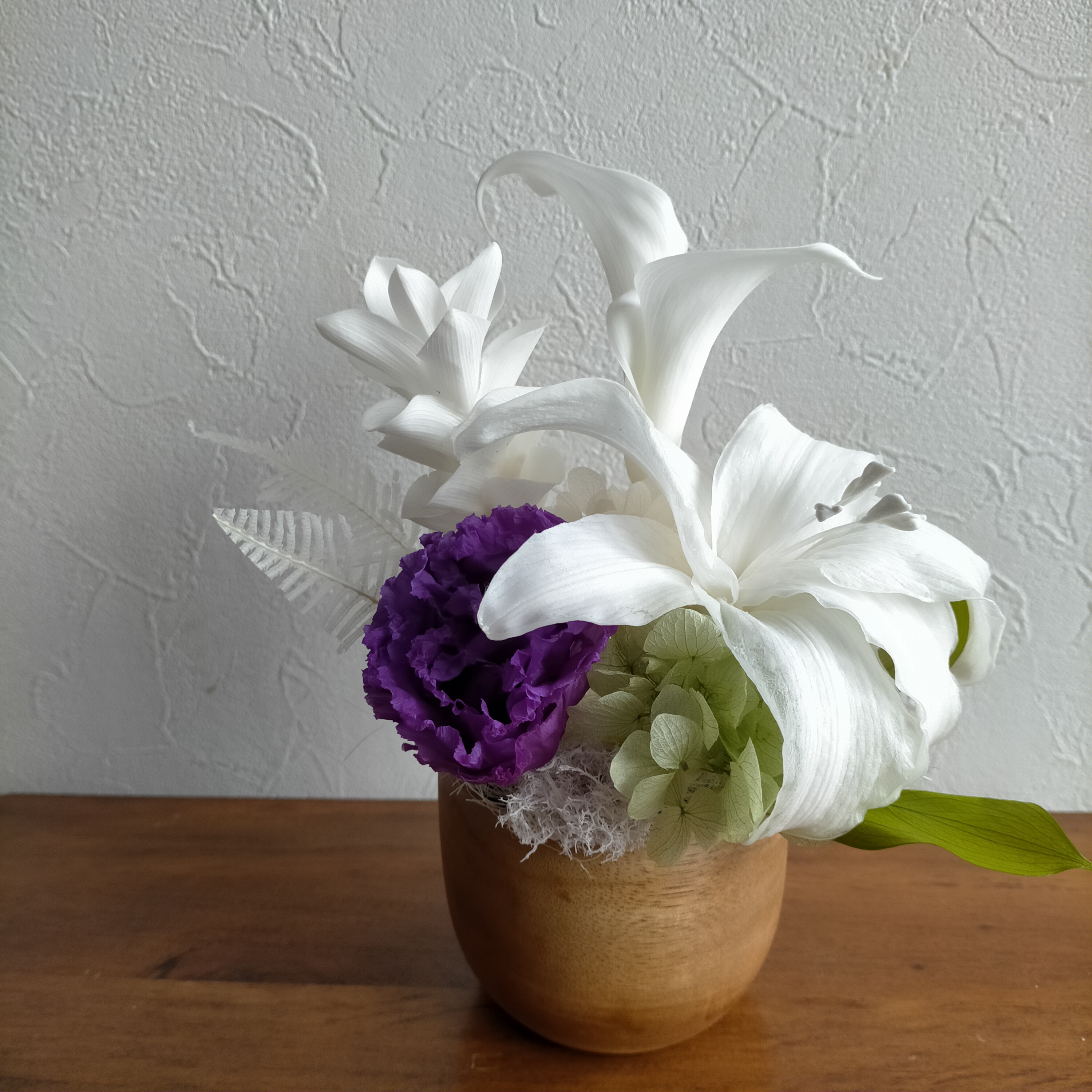 32.自家栽培ドライフラワー含むしめ飾りしめ縄