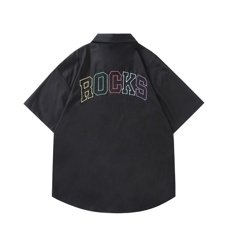 男の半袖シャツ青春レトロシャツはおしゃれでゆったりしている W320