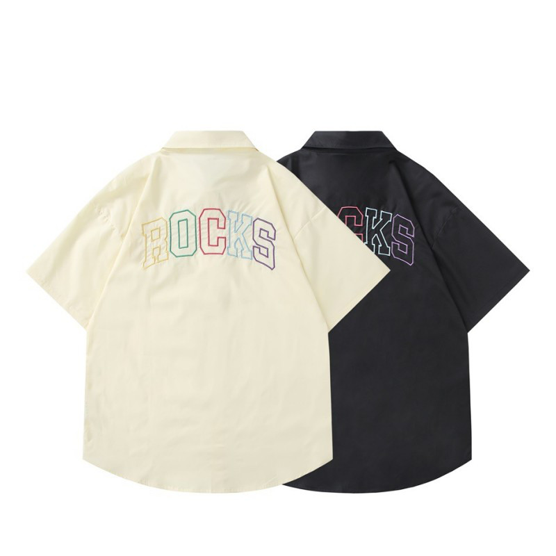 男の半袖シャツ青春レトロシャツはおしゃれでゆったりしている W320