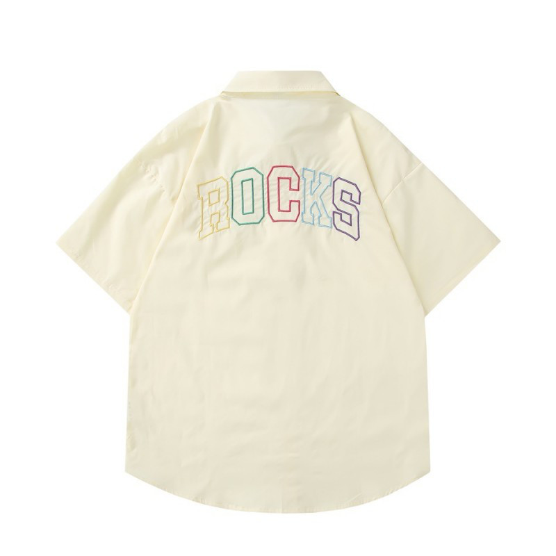 男の半袖シャツ青春レトロシャツはおしゃれでゆったりしている W320