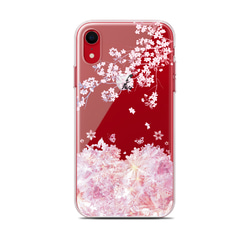 光花 - 和風 iPhone クリアケース/ハード or ソフト【Re:design/ハート/桜/蝶】 4枚目の画像