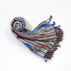 ケニアの綿織物 キコイ（ Kikoi ）ショール大判 ストール 羽織る 1枚目の画像