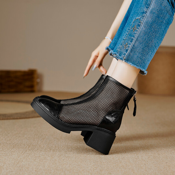 ★24春夏新作★本革 オリジナル商品　夏でも履けるブーツ サンダル レディース 22～26サイズ  C-888 1枚目の画像