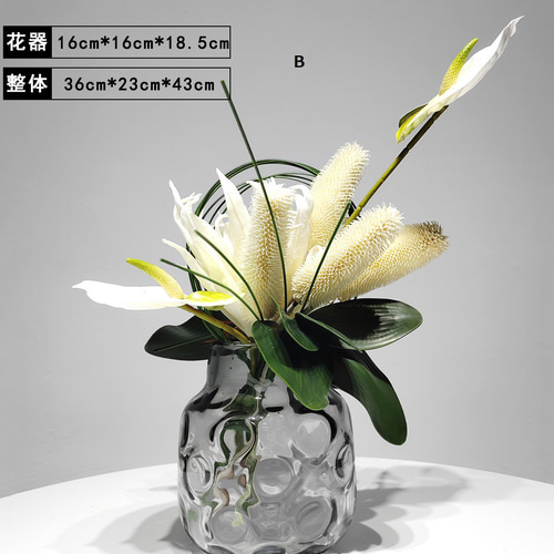 ヴィンテージクラフトフラワーアレンジメント花瓶装飾創造的な装飾品 lzh047-1.jpg