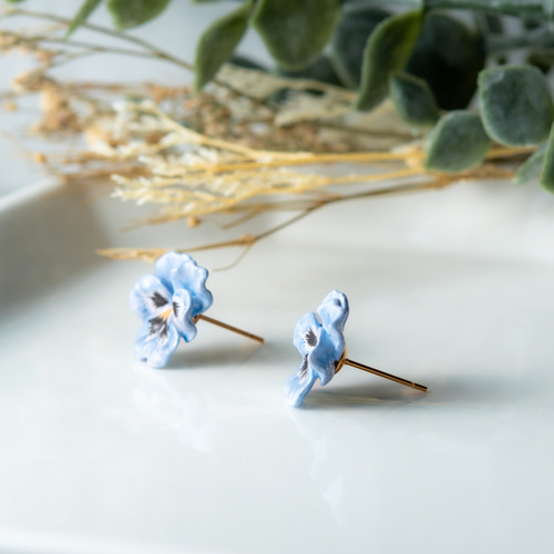 glass florets earrings -pansy- | 【公式ストア】spring moon