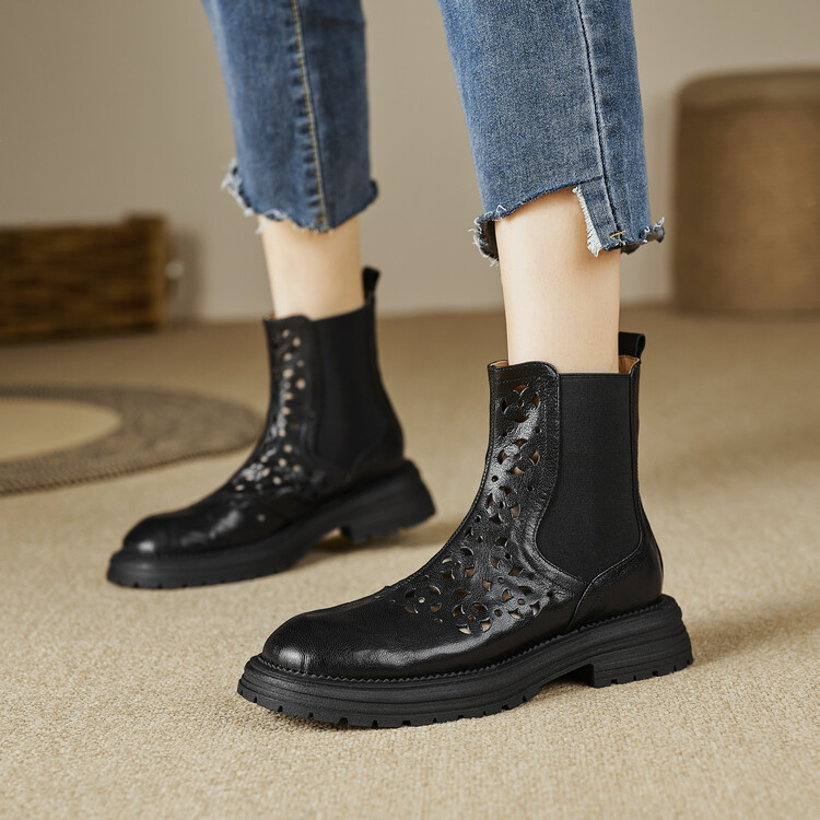完売品✨️INCHOLJE カットワークブーツサンダル 本革 M 未使用 1627-a1.jpg