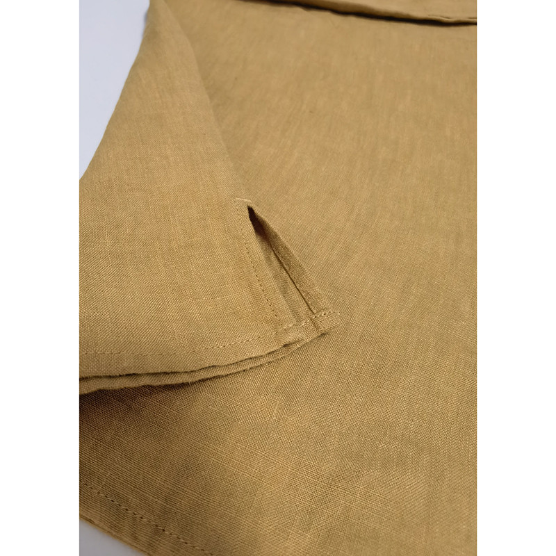 レース襟リネンシャツ　ゆとりリネン長袖シャツ　水洗いリネンシャツ　貝ボタン　3色　フリーサイズ　L341