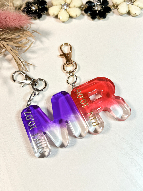 オーダー制！お名前&誕生日入りイニシャルキーホルダー 【推し活