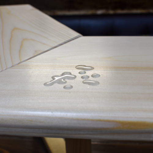 木のヘキサテーブル ウォルナット色ウレタンニス撥水仕上げ ヘキサ