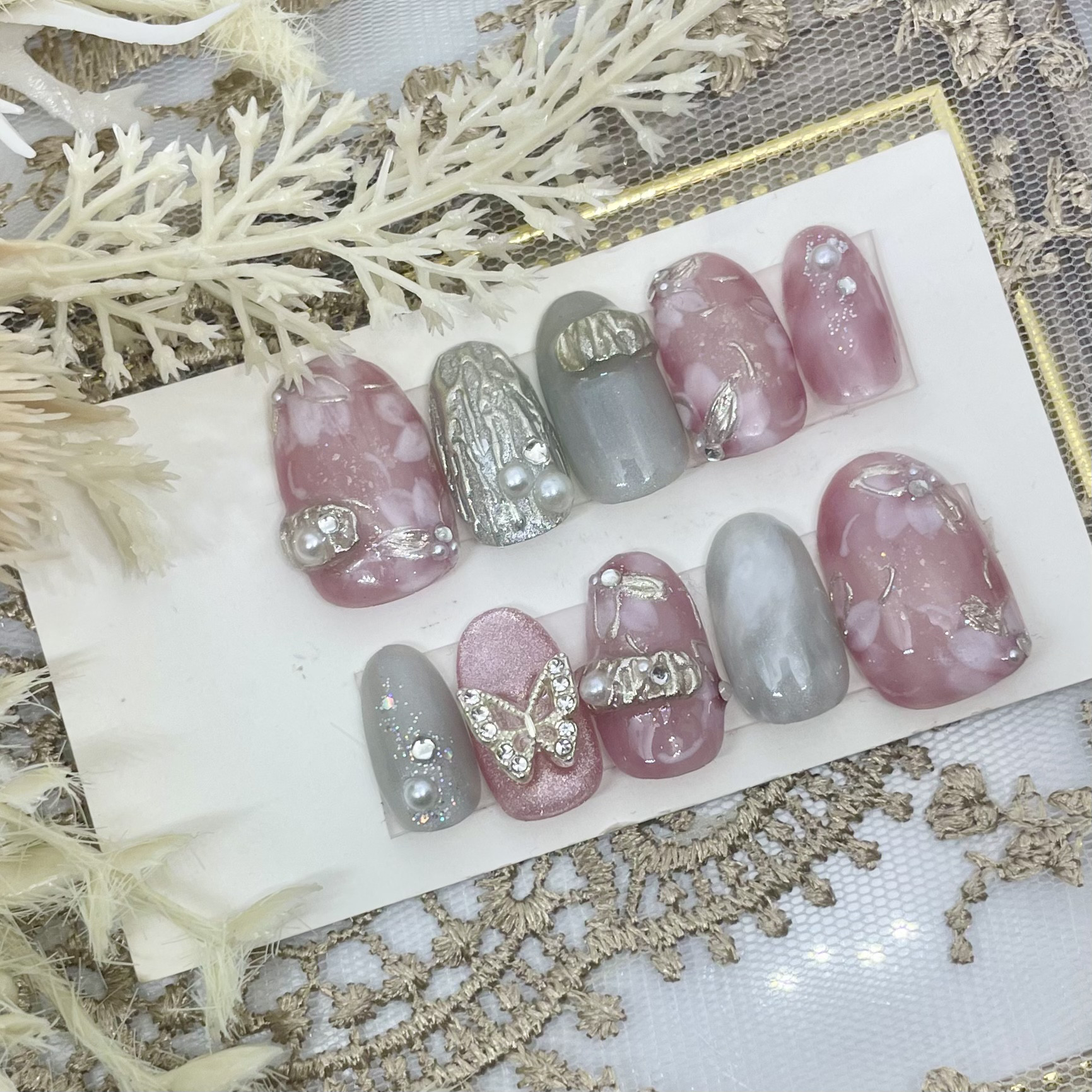 226【サイズオーダー】ジェルネイルチップ オーバルミディアム
