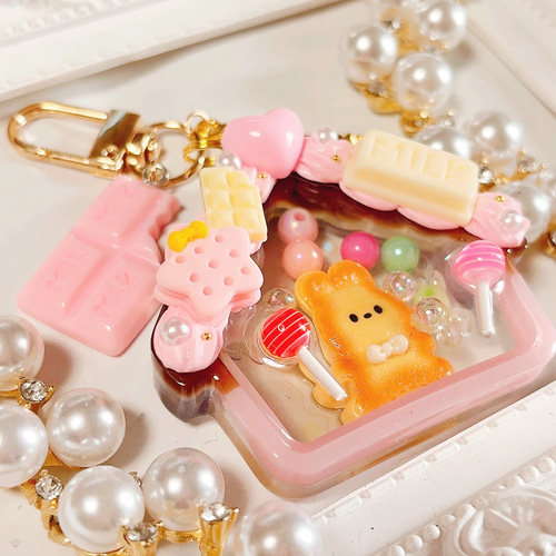 いちごシリーズ くまさんカメラ シャカシャカ シェイカー キーホルダー