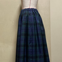 播州織・ブラックウォッチのギャザースカート（M〜Lサイズ向け） 2枚目の画像