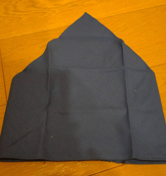 三角巾　ゴム付き三角巾　ハンドメイド　オーダー 大人用三角巾 ゴム入り 青 無地 その他ファッション雑貨 ht-hana 通販