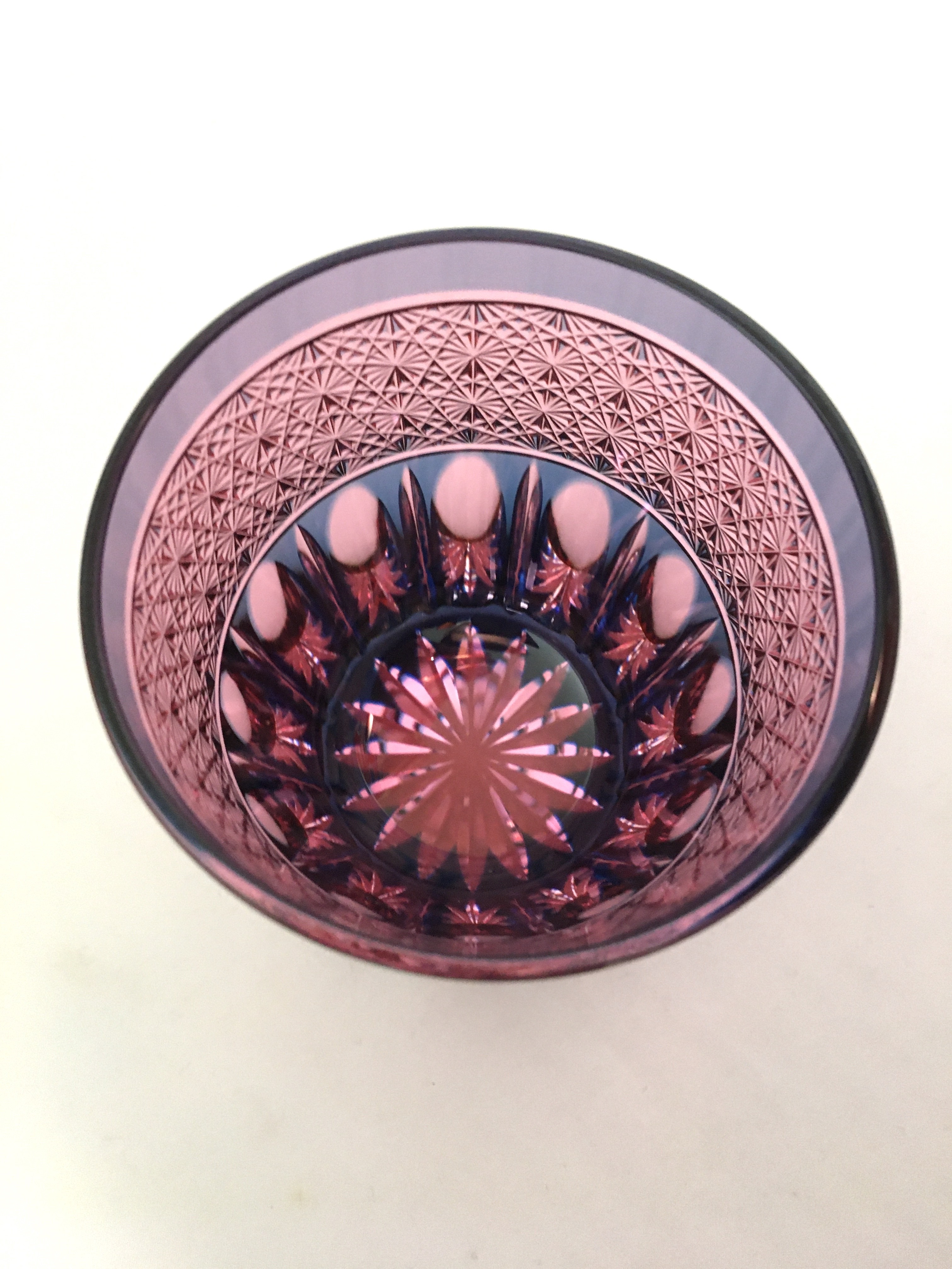 2色被せ　　クリスタルガラス　ロックグラス