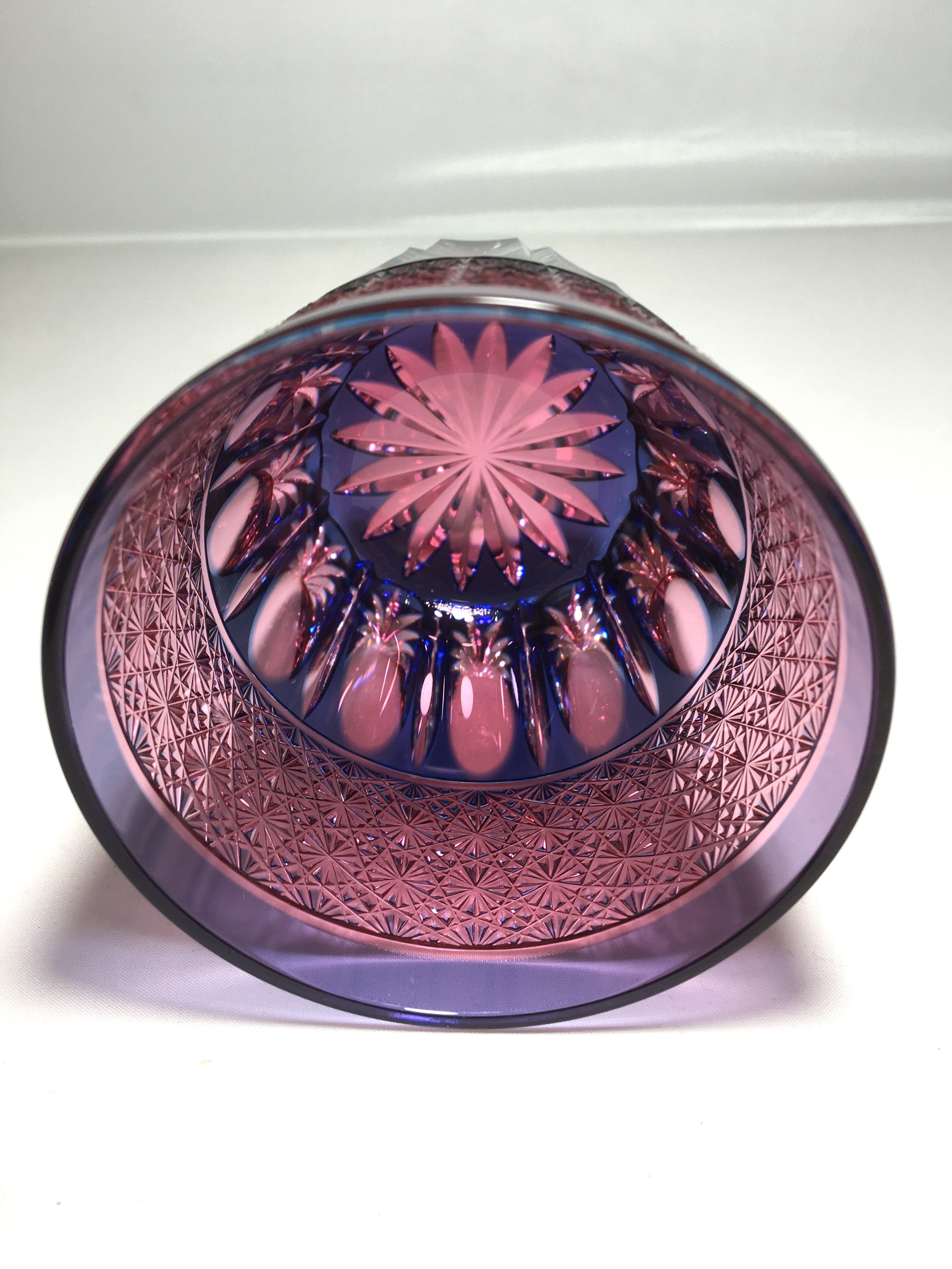 2色被せ　　クリスタルガラス　ロックグラス