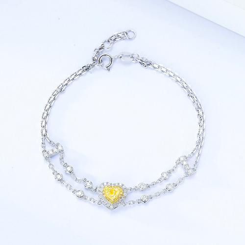 イエローダイヤモンド付きブレスレットk18 ブレスレット パール大好き  