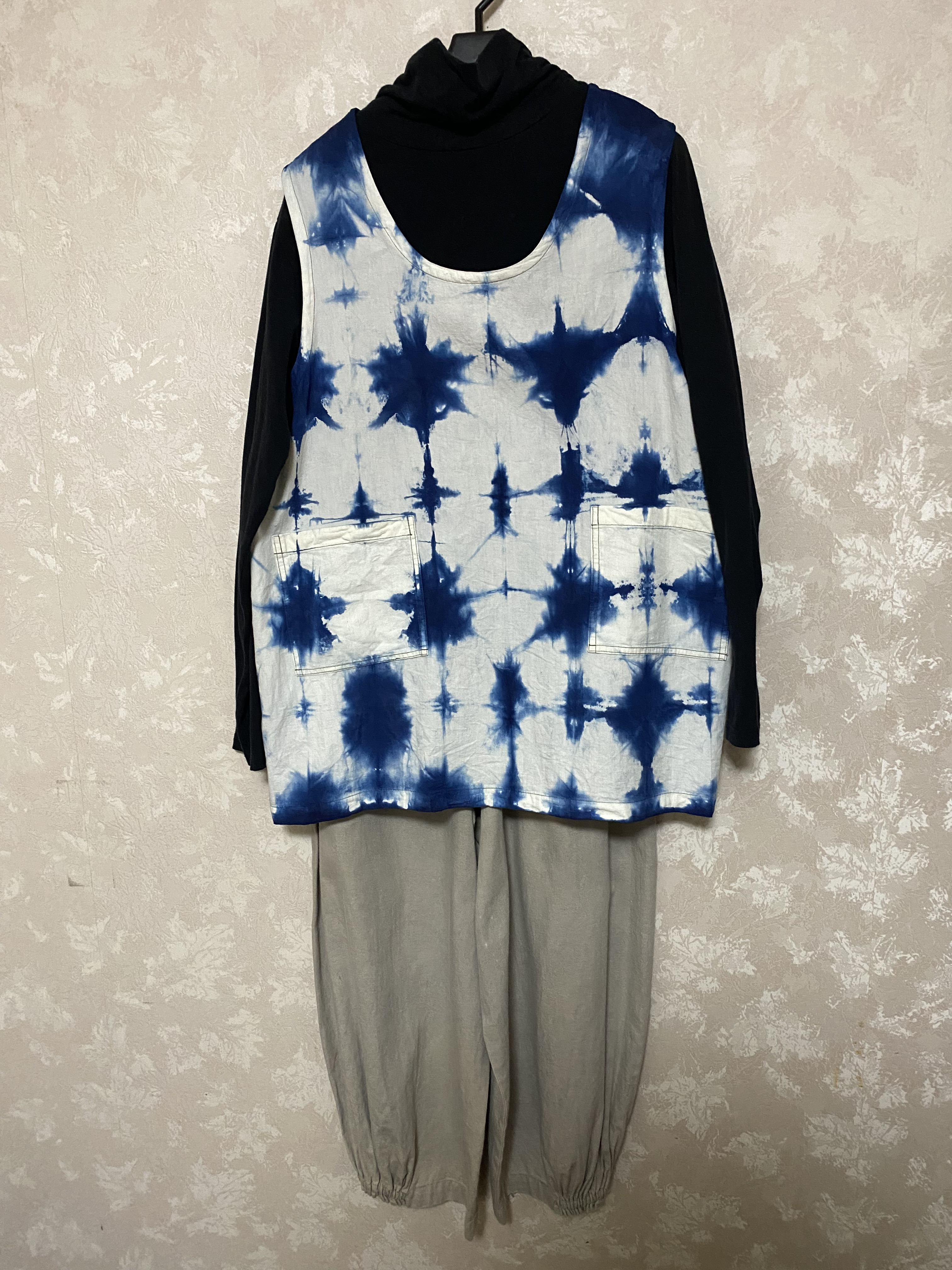 藍染めチュニック(雪花絞り) 11