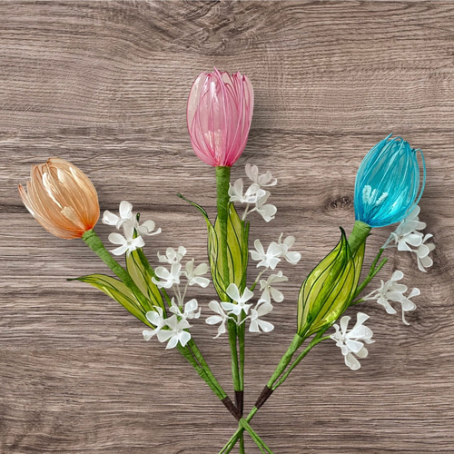 ユリ チューリップ 菜の花 アメリカンフラワー ディップフラワー