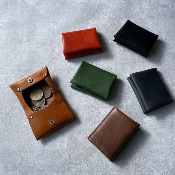 ミニ財布 メンズ レディース 本革 小さい財布 極小財布 手のひらサイズ キャッシュレス 財布 コインケース 極小 4枚目の画像