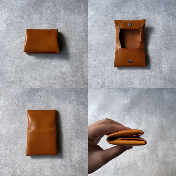 ミニ財布 メンズ レディース 本革 小さい財布 極小財布 手のひらサイズ キャッシュレス 財布 コインケース 極小 8枚目の画像