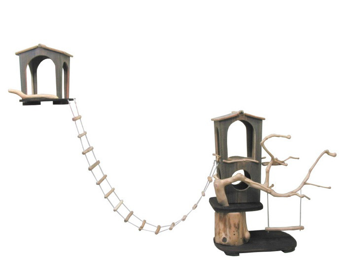 オリジナルバードジムタワー(サブハウス・吊りハシゴ付き)　pb101