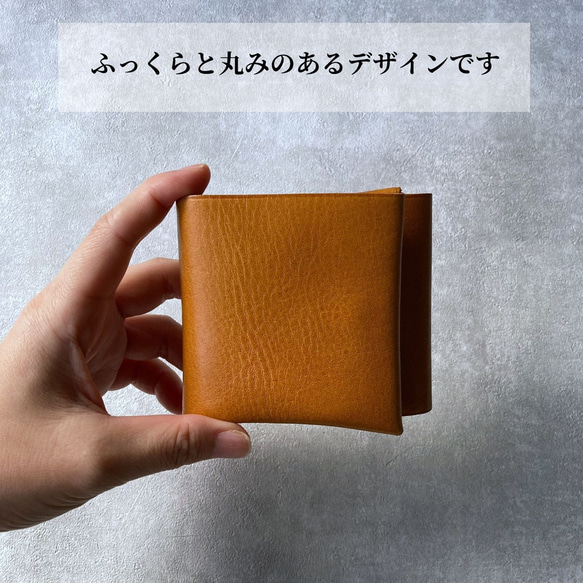 二つ折り財布 ミニ財布 メンズ レディース 本革 小さい財布 極小財布 手のひらサイズ キャッシュレス 財布 4枚目の画像