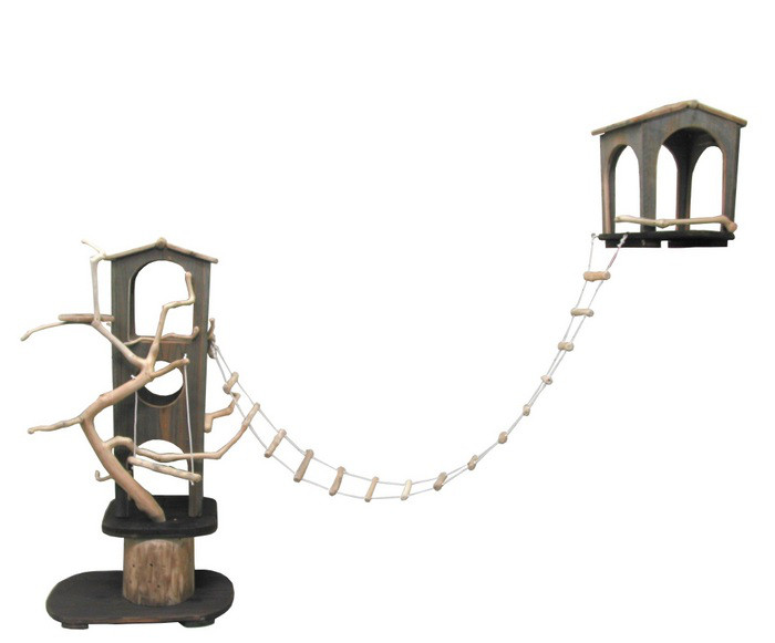 オリジナルバードジムタワー(サブハウス・吊りハシゴ付き)　pb105