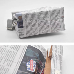 ファッションシンプル　男女日常用　新聞洗浄済みクラフト紙ショルダーバッグ Washable Kraft paper 6枚目の画像