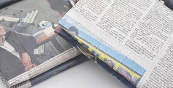 ファッションシンプル　男女日常用　新聞洗浄済みクラフト紙ショルダーバッグ Washable Kraft paper 9枚目の画像