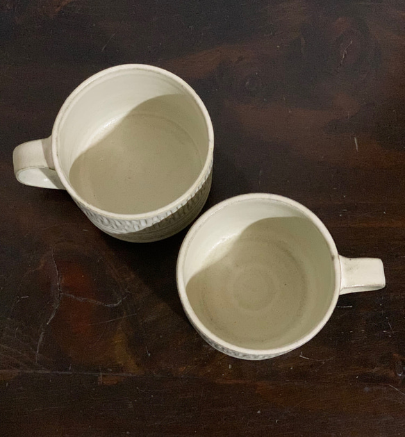 陶器　白マットのマグカップ 4枚目の画像