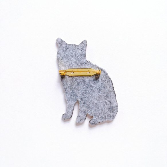 人気の猫ちゃん アメリカンショートヘア 刺繍 ブローチ　アメショ 2枚目の画像