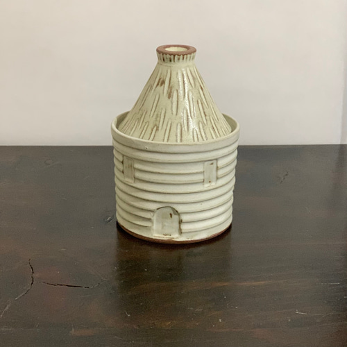手作り陶器シュガーポット ― マットスぺックル仕上げ5427（窯元