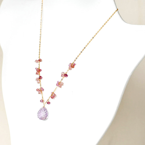 454 14kgfピンクアメジストリーフカットのチャーム 454 14kgfピンクアメジストリーフカットのチャーム