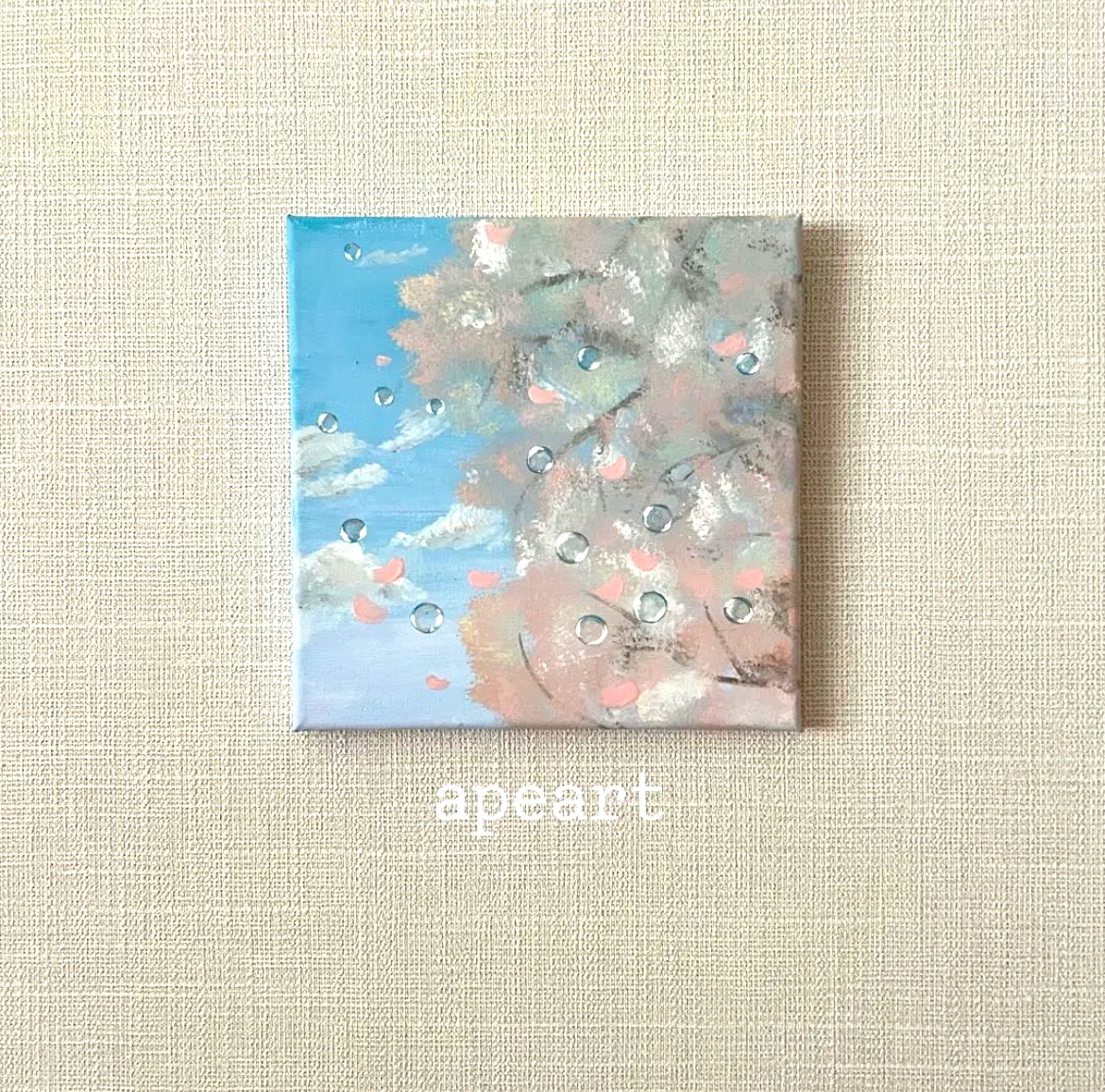 原画 アクリル画 【ジャポネズミNo.4 桜散らし文】 原画 アクリル画 【ジャポネズミNo.4 桜散らし文】