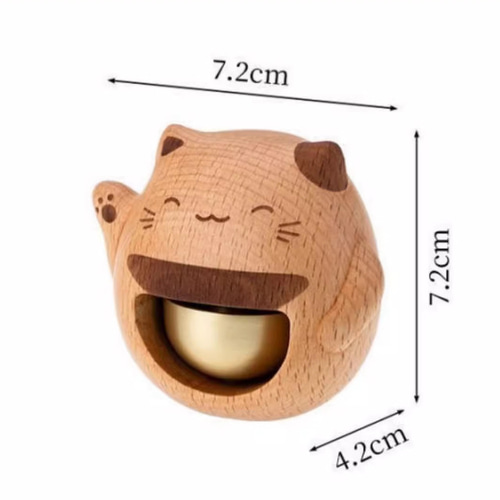 猫形ドアベル ブナ材 優しい音 ドアチャイム 新築 引越し 贈り物 木製