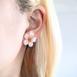 【受注制作】Everpink. 本物のお花　厳選花で仕上げる桜のピアス　ミニサイズ　特小 11枚目の画像