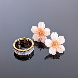 【受注制作】Everpink. 本物のお花　厳選花で仕上げる桜のピアス　ミニサイズ　特小 6枚目の画像