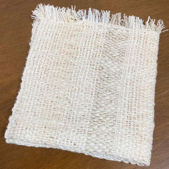 ガラ紡糸 手織り布 角質取り 1枚目の画像