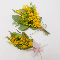 ミモザミニスワッグ　手のひらサイズ　タグ付き 12枚目の画像