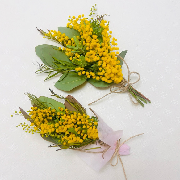 ミモザミニスワッグ　手のひらサイズ　タグ付き 12枚目の画像