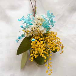 ミモザミニスワッグ　手のひらサイズ　タグ付き 9枚目の画像