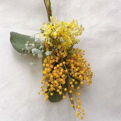 ミモザミニスワッグ　手のひらサイズ　タグ付き 10枚目の画像