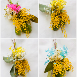 ミモザミニスワッグ　手のひらサイズ　タグ付き 7枚目の画像